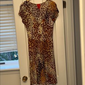 Chic Animal Print Midi Dress